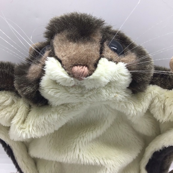 Folkmanis Flying Squirrel Hand Puppet Brown Plush Realistic Soft Furry Toy - Picture 6 of 7